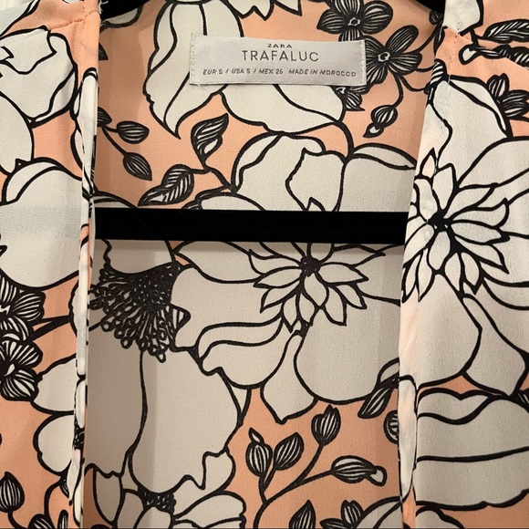 Zara trafaluc floral kimono with fringe - Picture 4 of 4